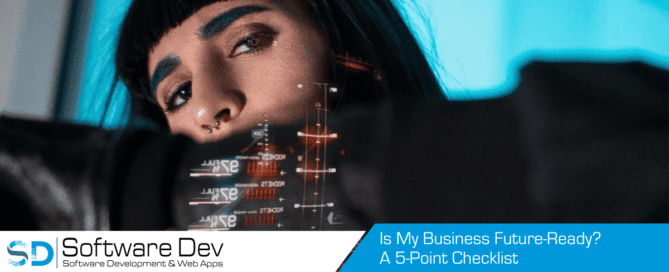 Girl future hand technology software dev